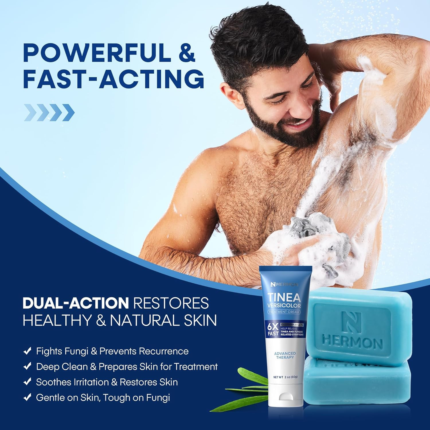 Hermon Tinea Versicolor Treatment Cream & Soap: Clinically Proven Cream for Athl