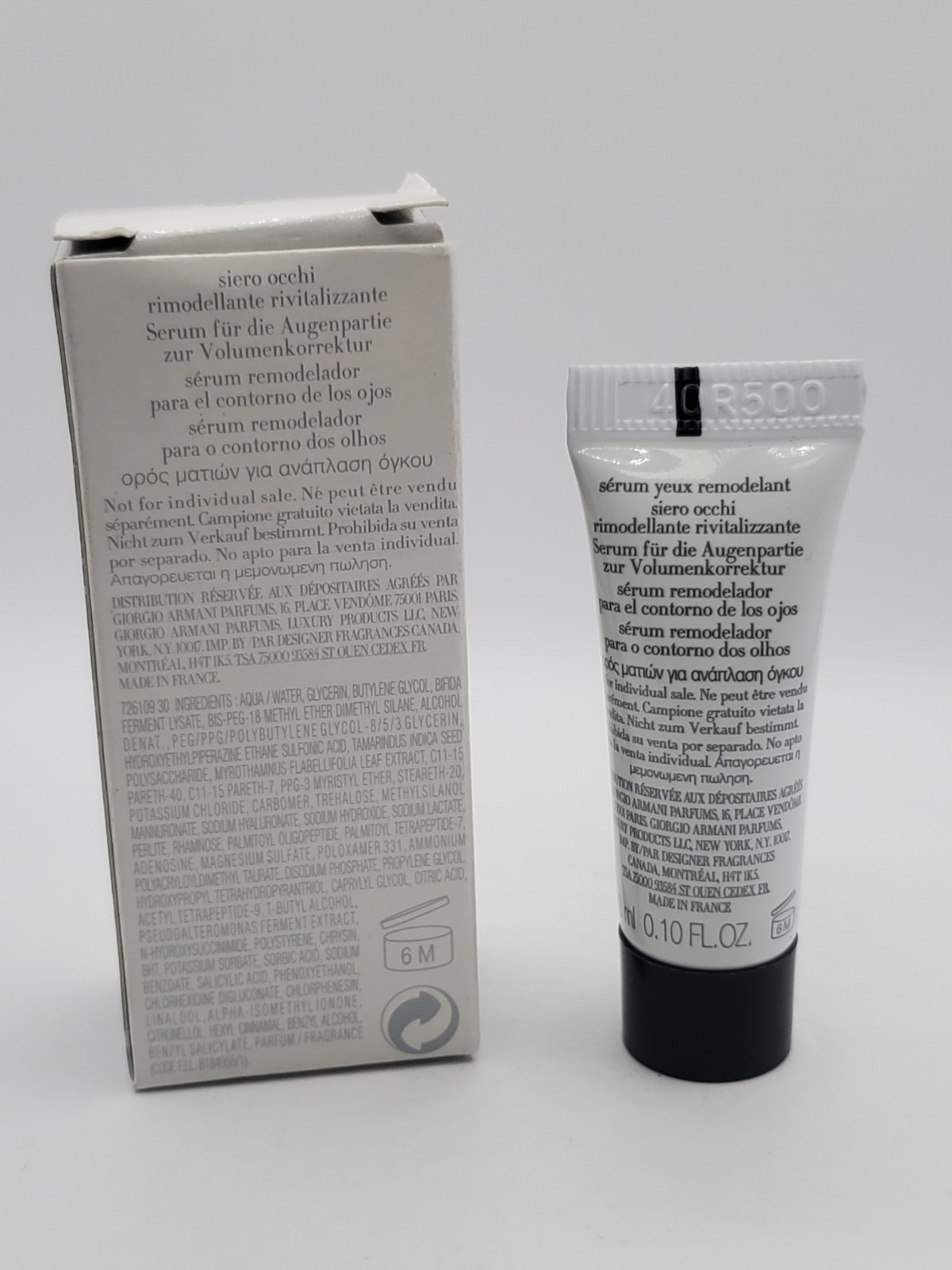 Giorgio Armani Crema Nera Extrema Volume Reshaping Eye Serum 0.1oz 3ml Mini New