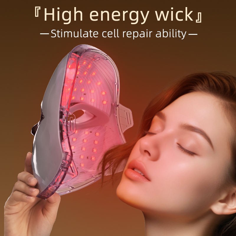 Red Light Therapy LED Face Mask Skin Care Anti Wrinkles Acne Reduction Rose Gold