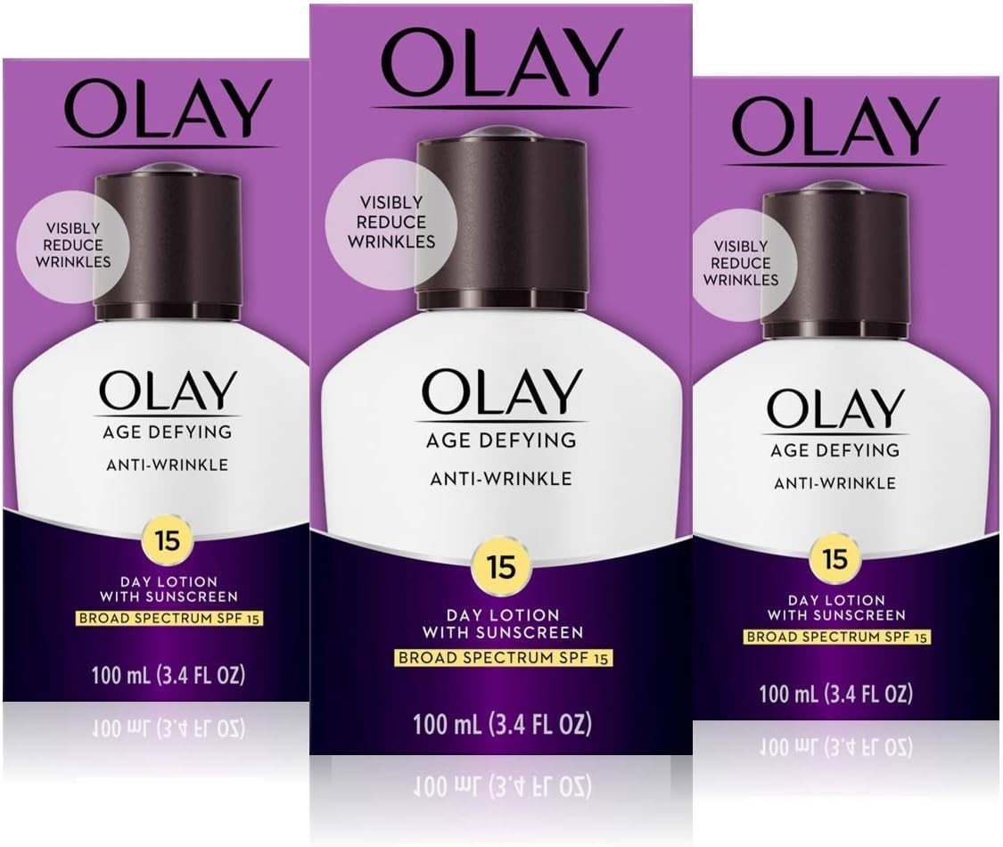 Olay Age Defying Anti Wrinkle Day Face Lotion SPF 15 3.4 fl oz (3 Pack)