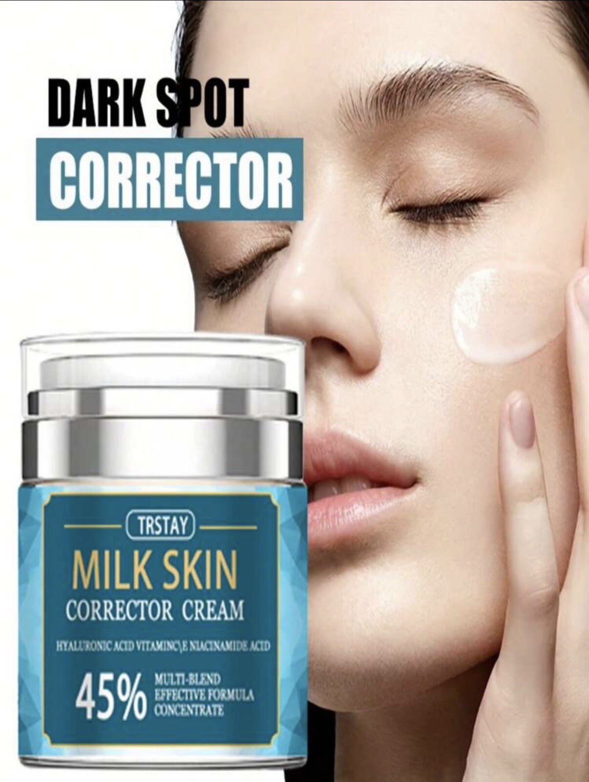 MILK SKIN CORRECTOR CREAM Hyaluronic Acid Vitamin/Amino Acid 45%