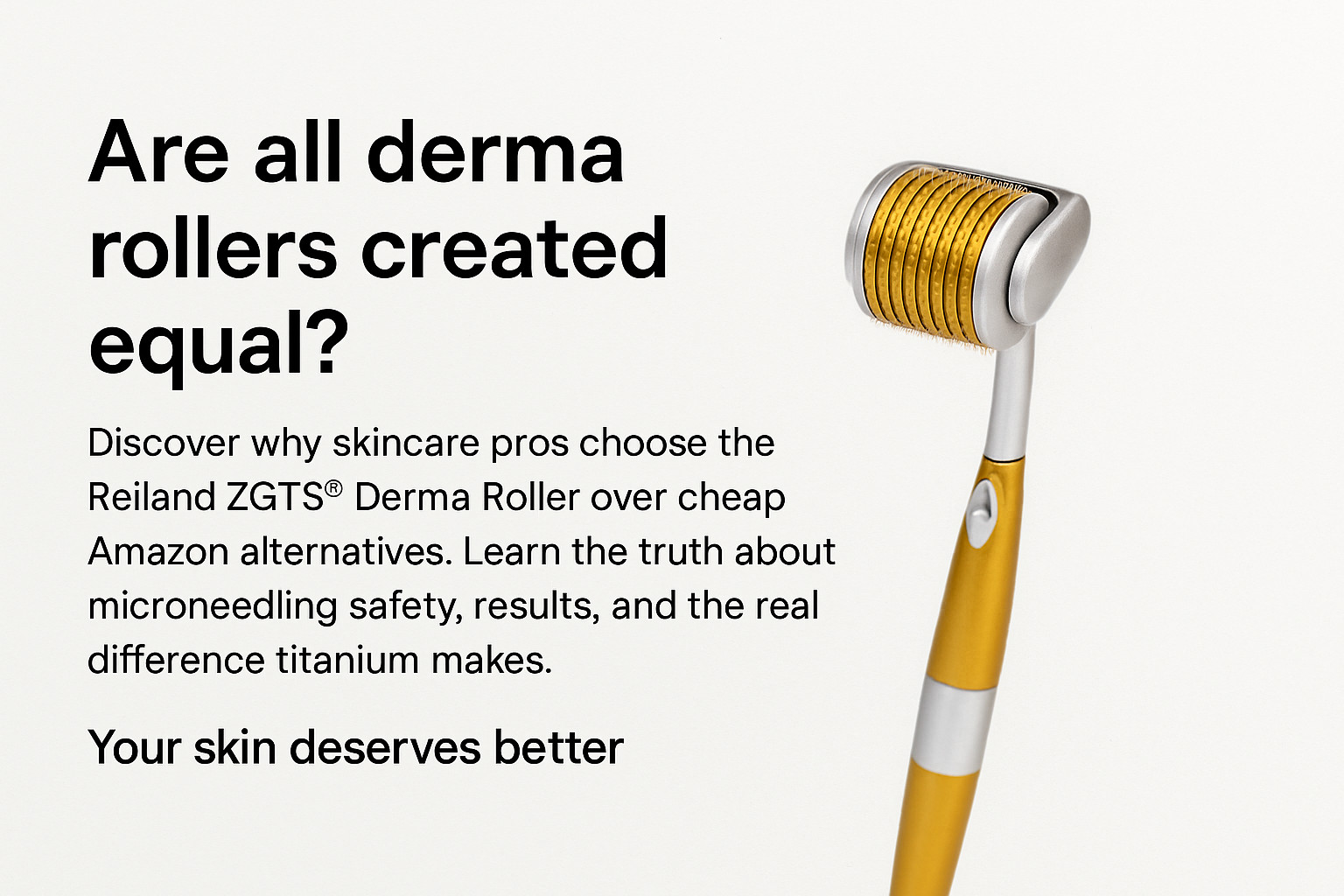 Reiland ZGTS Derma Roller – Microneedling Tool for Face & Hair Regrowth 6 Sizes