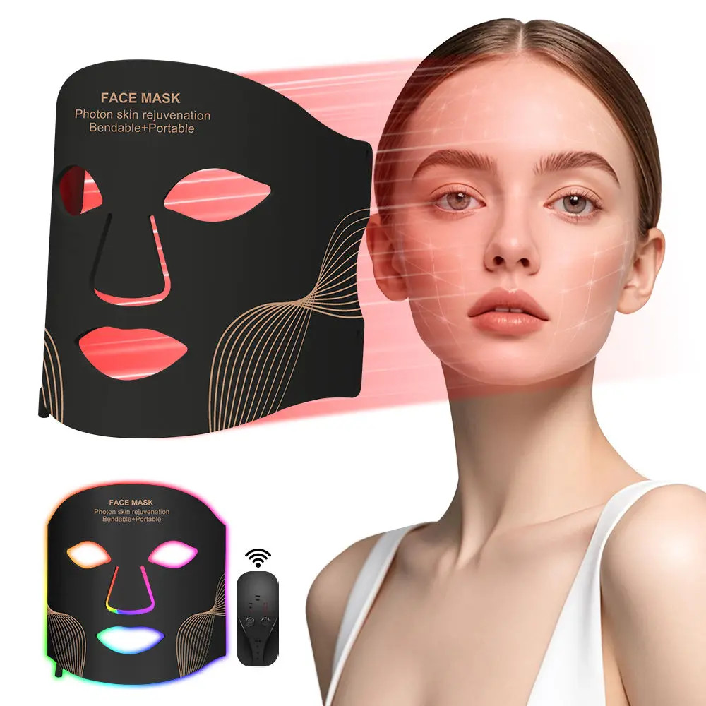 7-Color LED Light Therapy Face Mask, Silicone Skin Care Beauty Mask