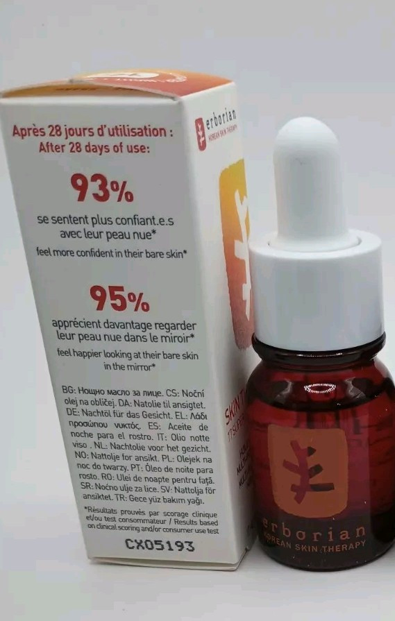 ERBORIAN SKIN THERAPY Multi-Perfecting NIGHT OIL 0.33 oz /10 mL Travel SZ NIB