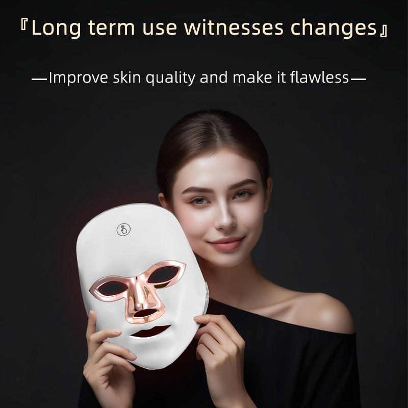 Red Light Therapy LED Face Mask Skin Care Anti Wrinkles Acne Reduction Rose Gold
