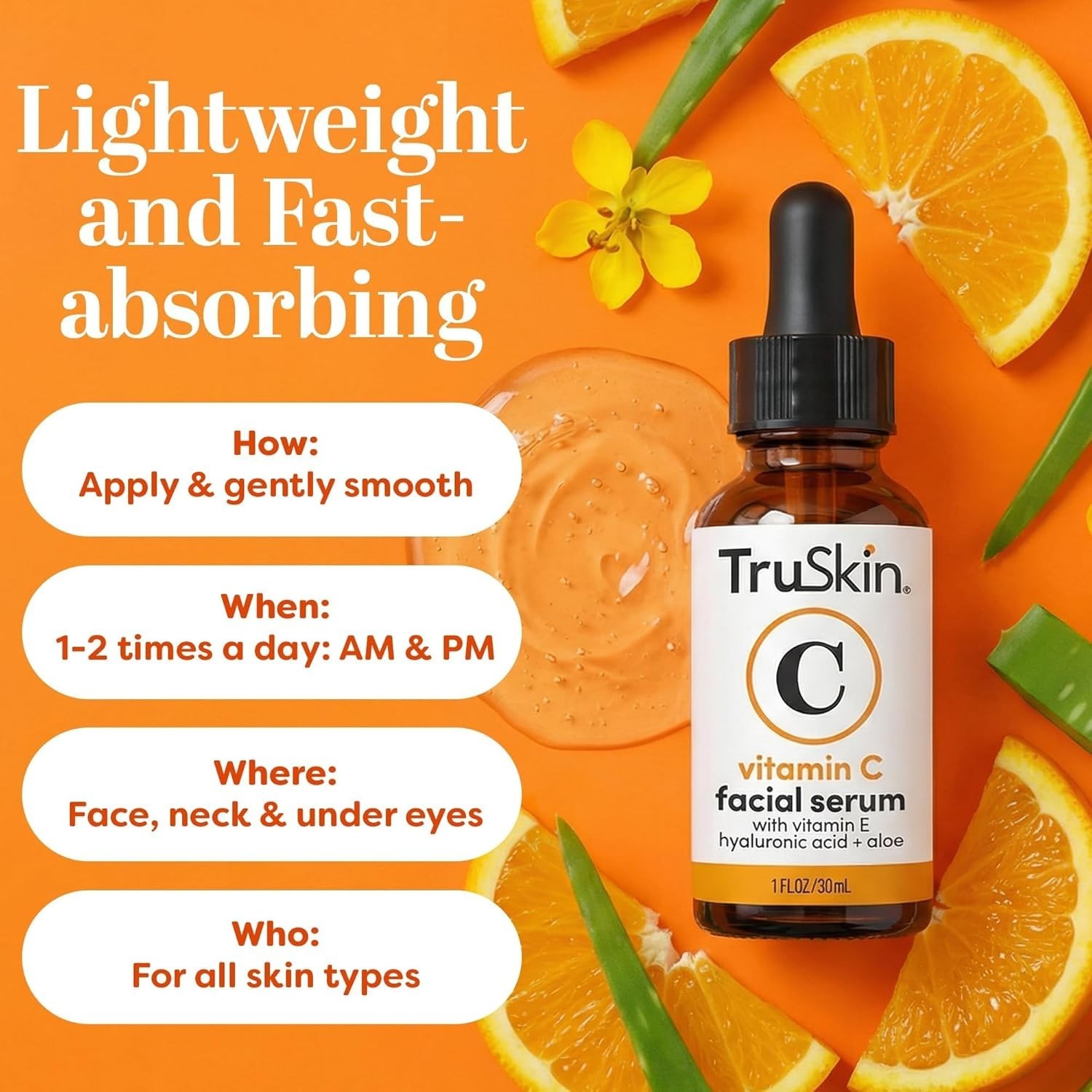 TruSkin Vitamin C Serum for Face – Anti Aging Face Serum with Hyaluronic Acid &