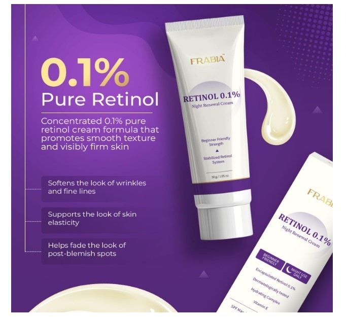 Retinol 0.1% Night Cream with Vitamin E for Smooth Hydrated Skin