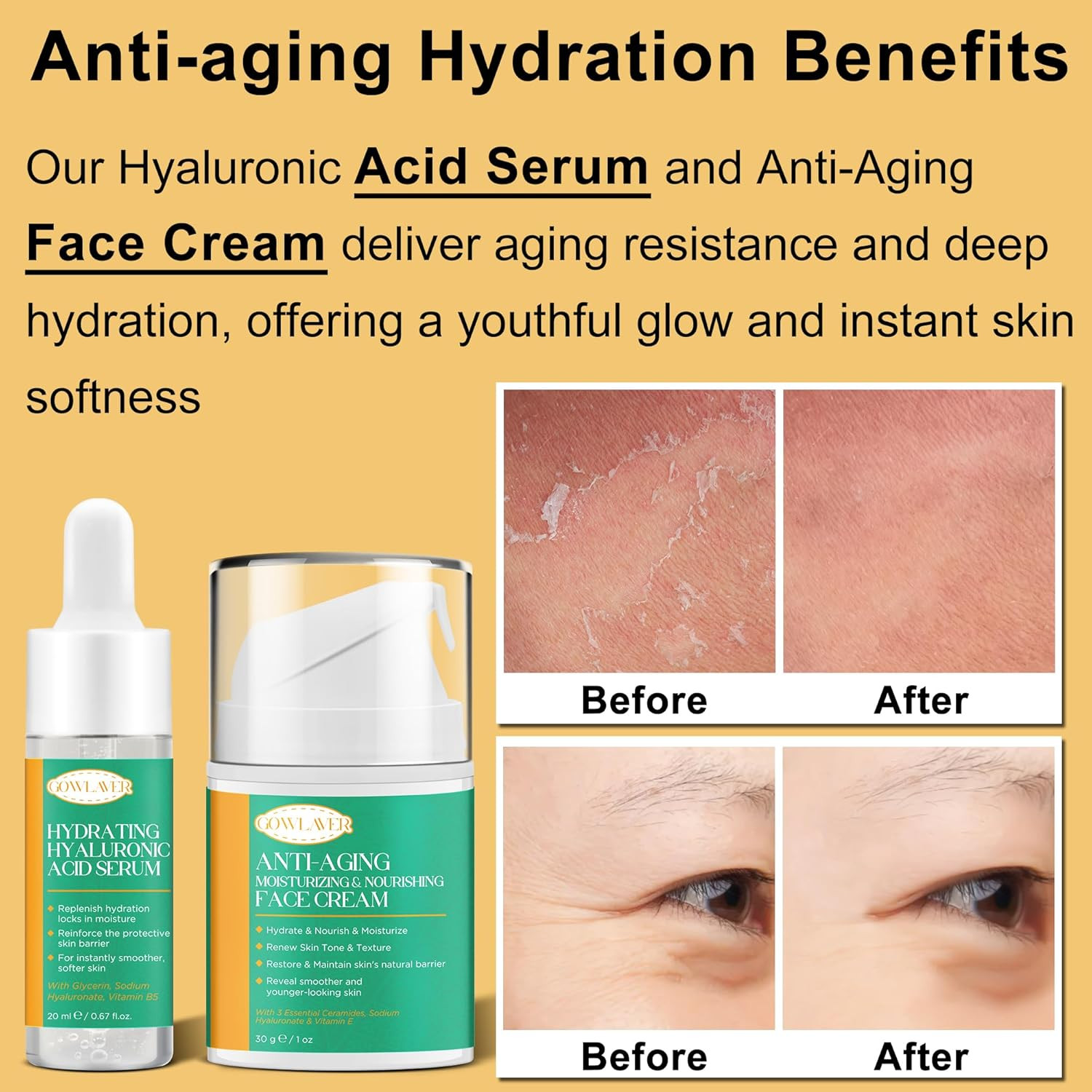 Lifting & Firming Anti-Aging Skin Care Set Kit for Women Teens,Niacinamide Retin