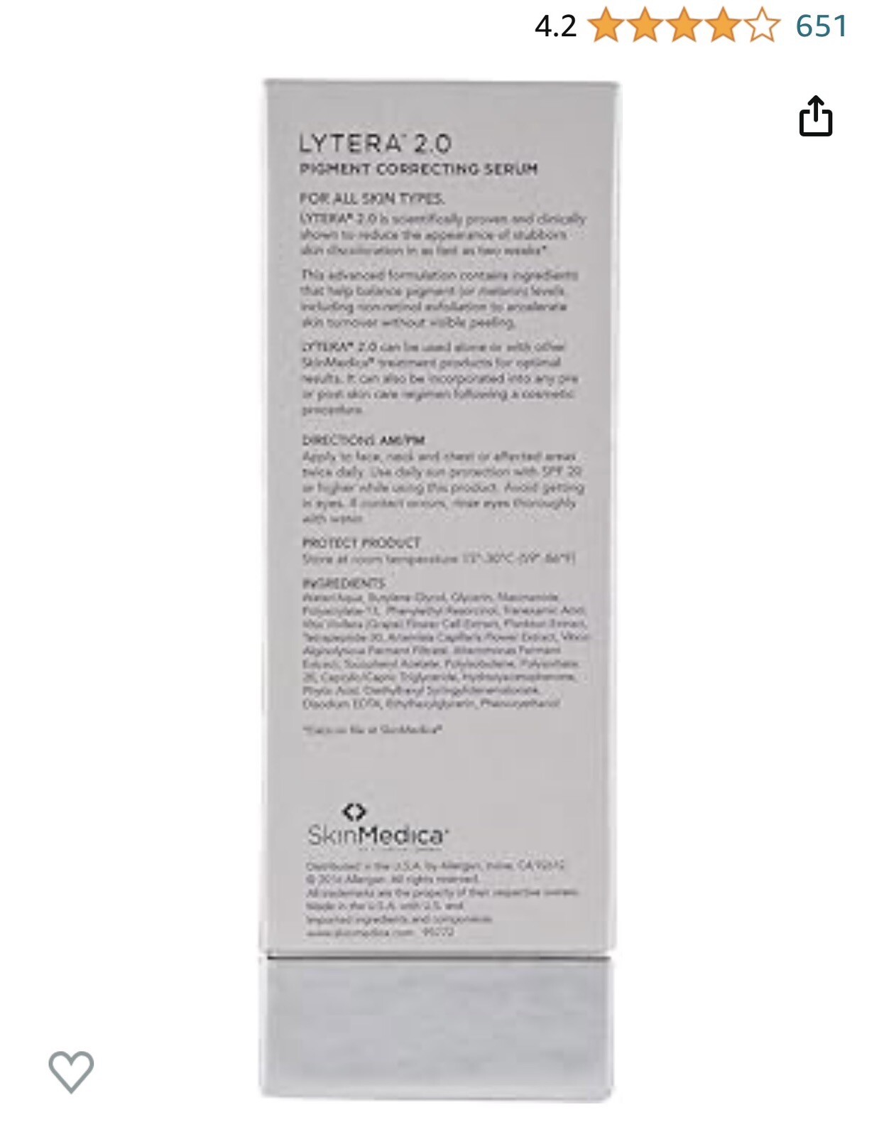 SkinMedica Lytera 2.0 Pigment Correcting Facial Serum – 2 Oz/60ml