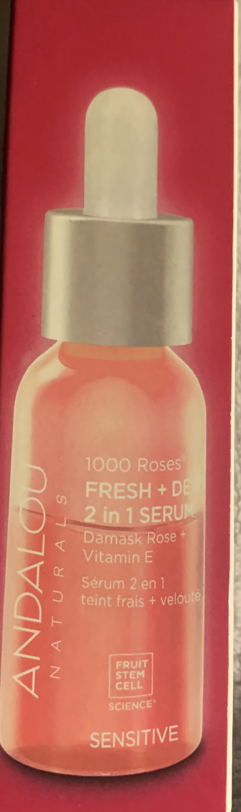 Andalou Naturals 1000 Roses Fresh Dewy 2 In 1 Serum Sensitive 1 Oz- New In Box