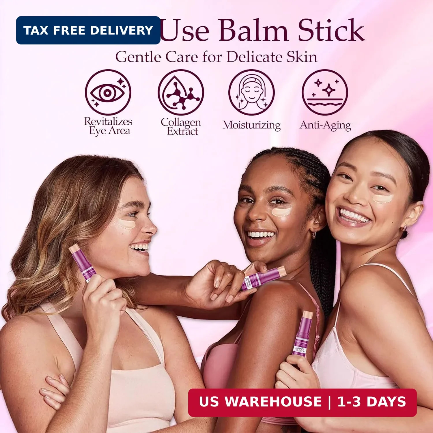 Multi Balm Stick, Moisturizer Stick for Eyes, Face, Neck, Collagen Moisturizer,