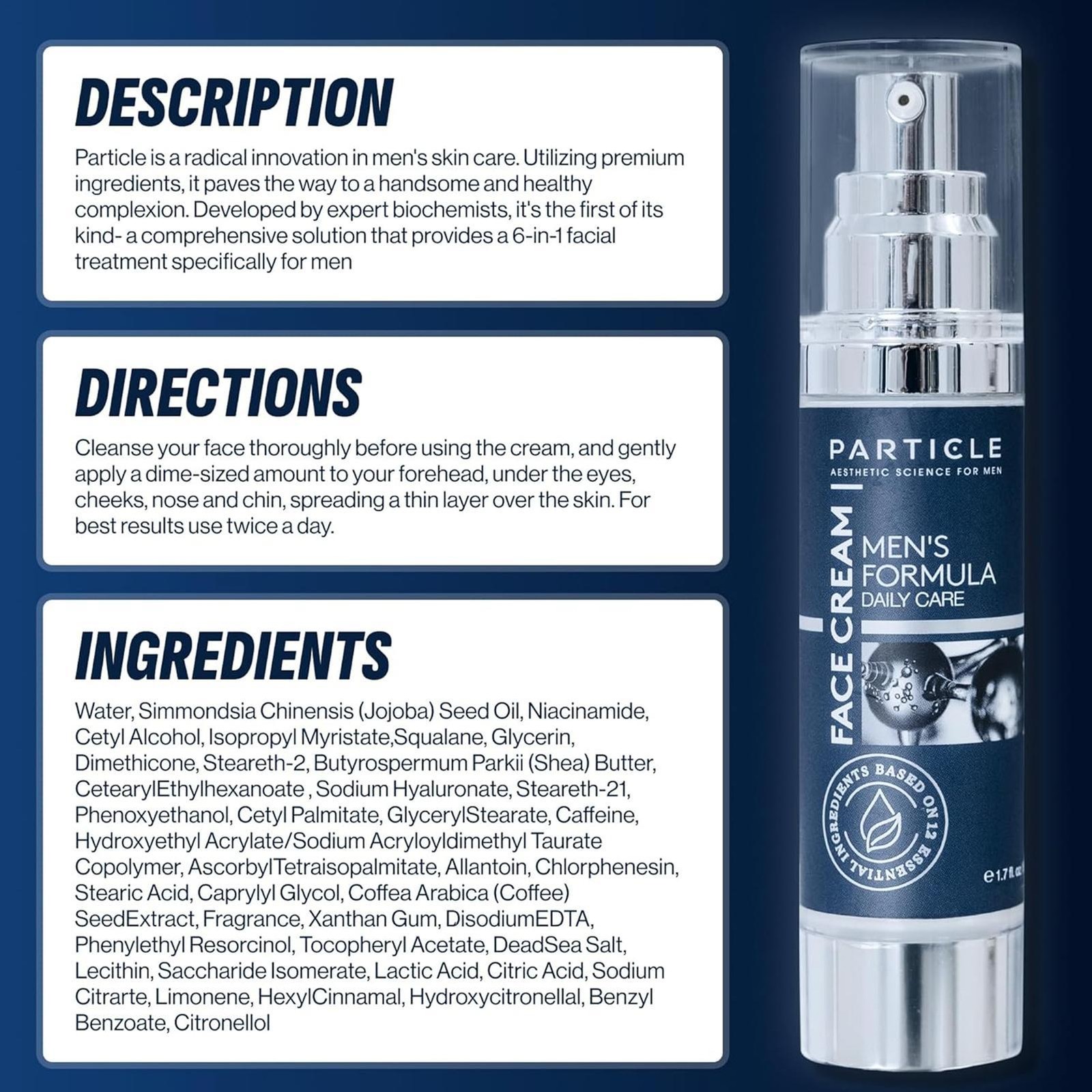 Particle Face Cream For Men 6 In 1 Anti Aging Cream Fights Eye Bags Dark Spots🔥