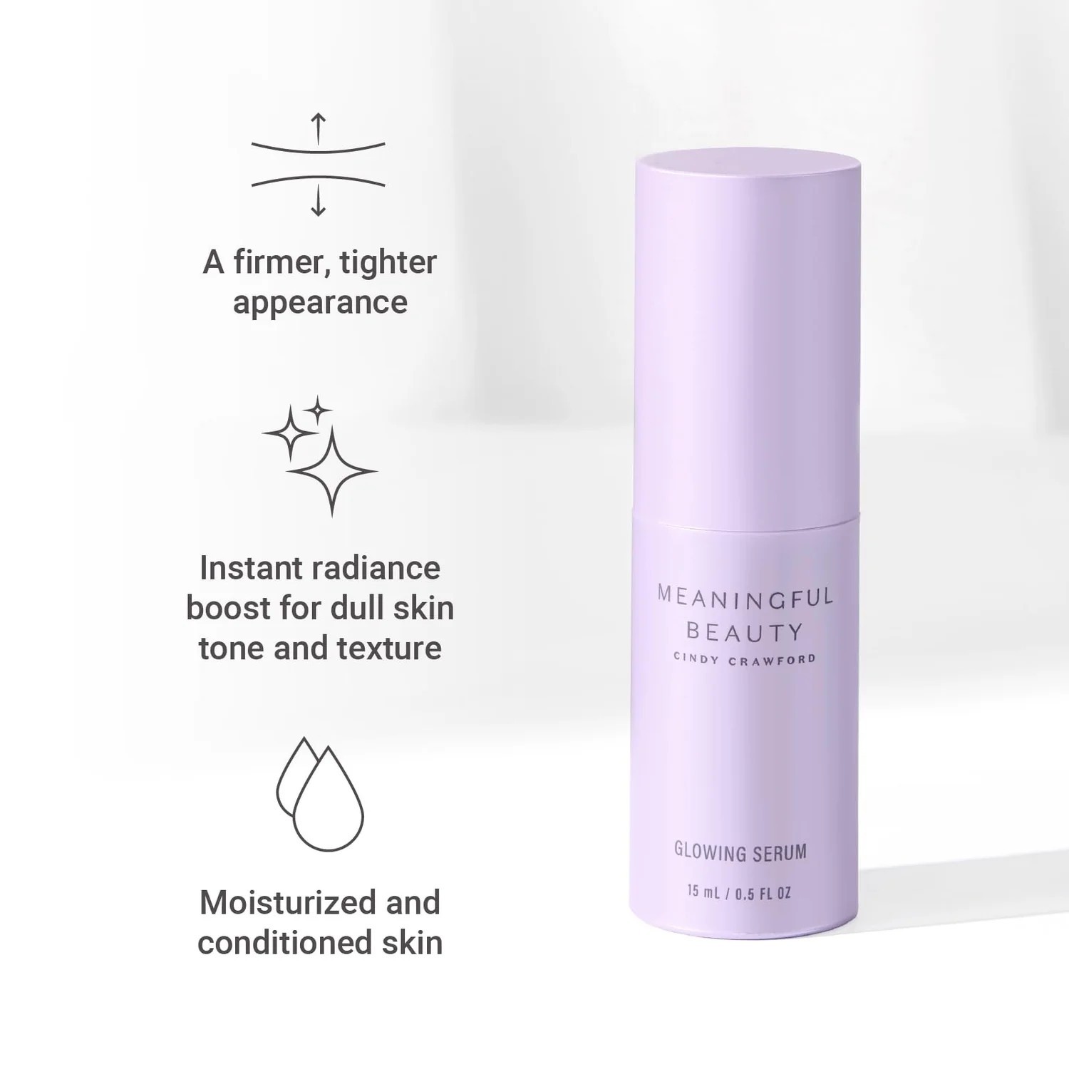 Lot of 2 – Meaningful Beauty Cindy Crawford Glowing Serum 15mL 0.5 fl oz – New