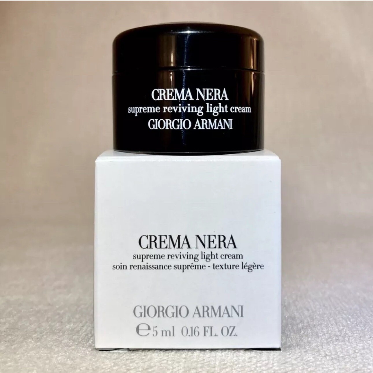 2 Giorgio Armani Crema Nera Supreme Reviving Light Cream MINI .16oz 5ml