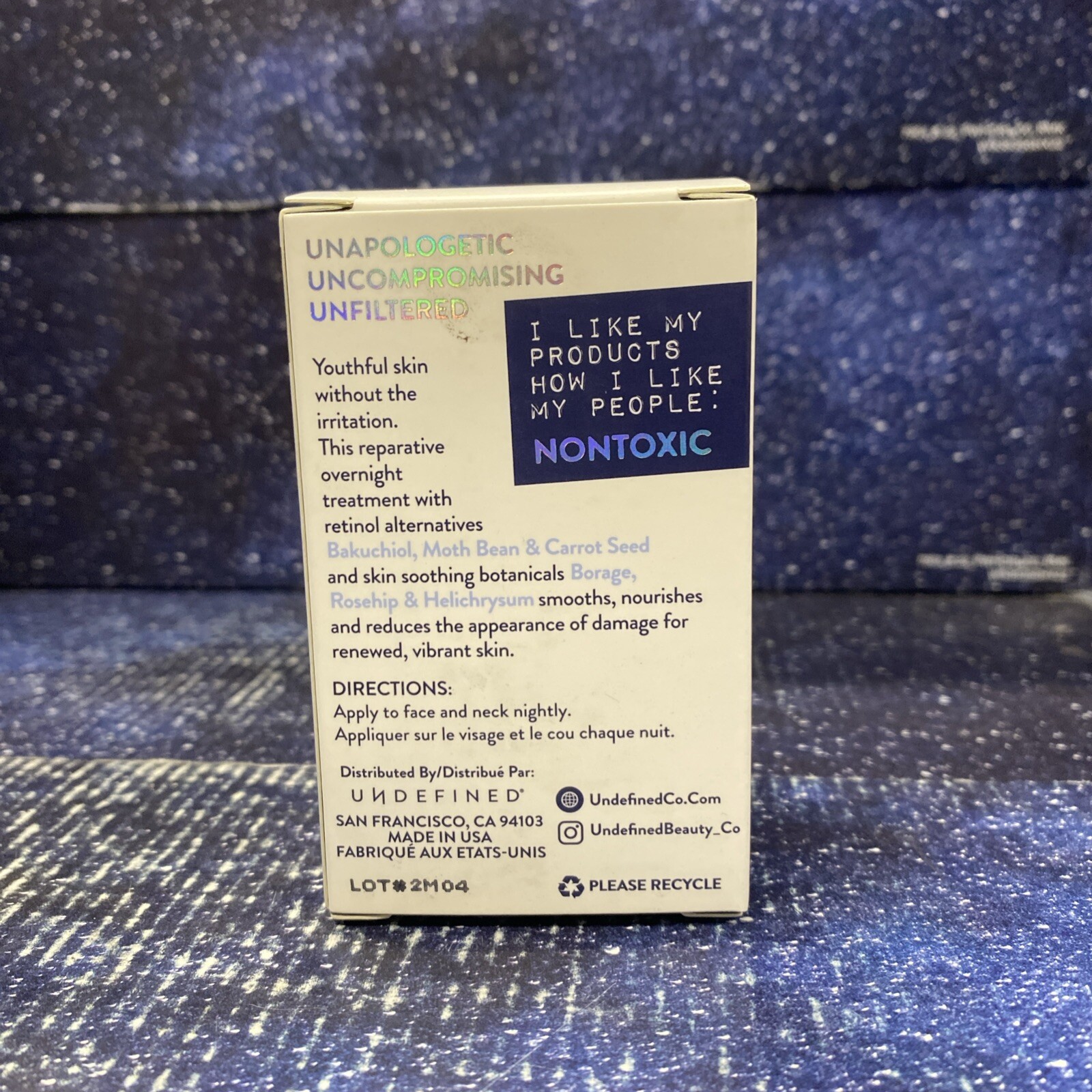 Undefined Beauty Reparative, Calming, Nourishing Night Serum 1 Fl Oz