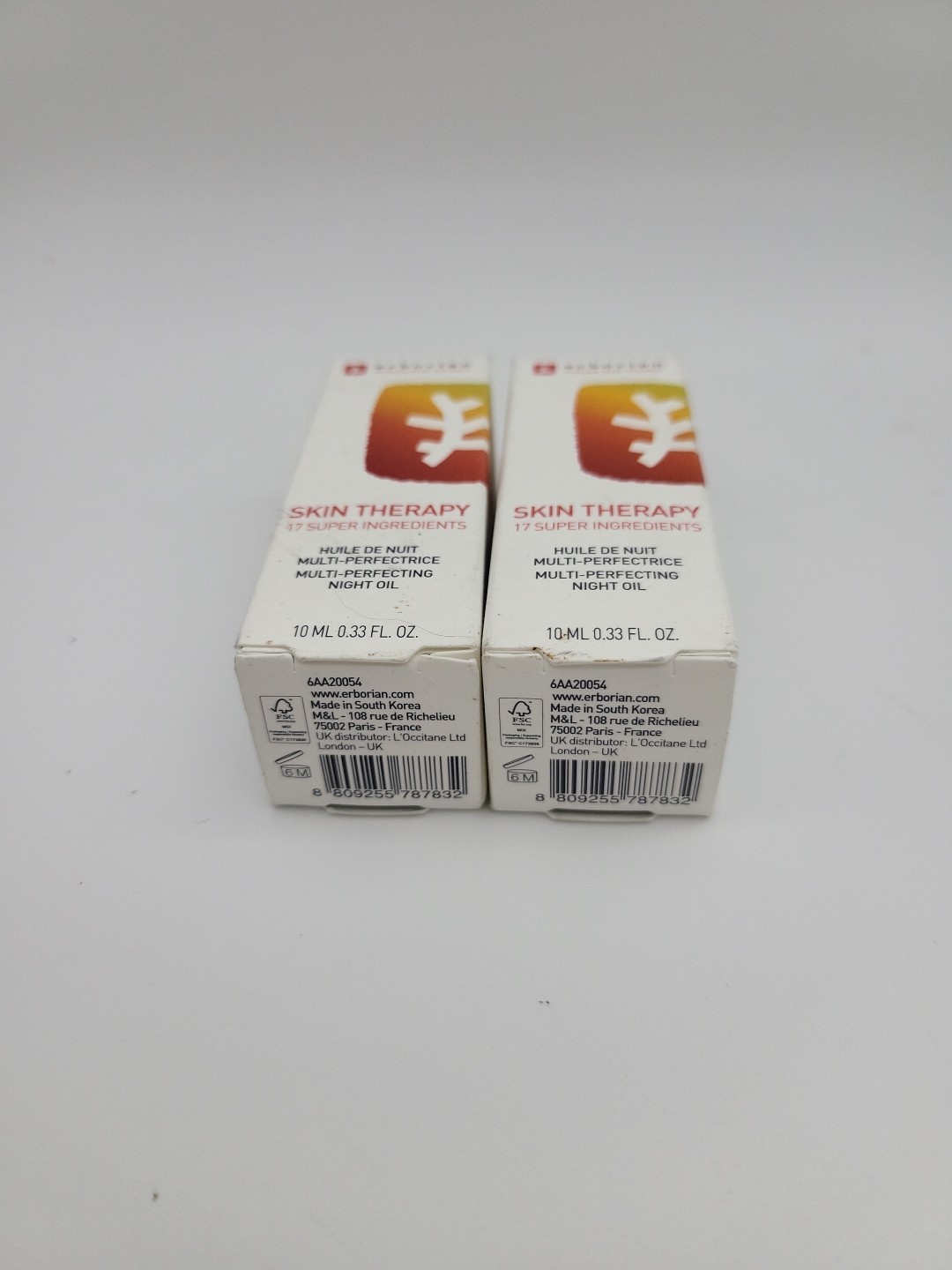 2x erborian SKIN THERAPY Multi-Perfecting Night Oil 10mL / 0.33 fl oz each NIB
