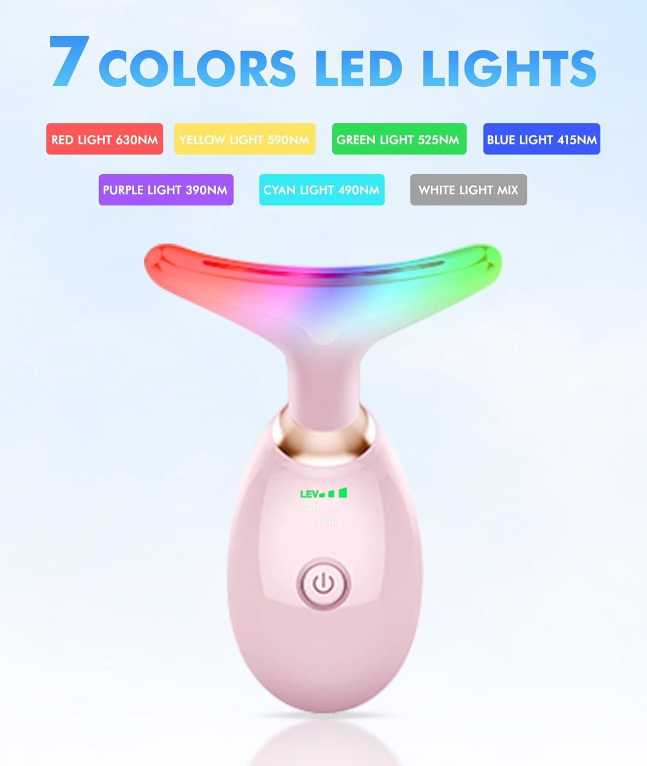 Red-Light-Therapy-for-Face-and-Neck, 7 Color Face Massager Tool for Wrinkles, Do