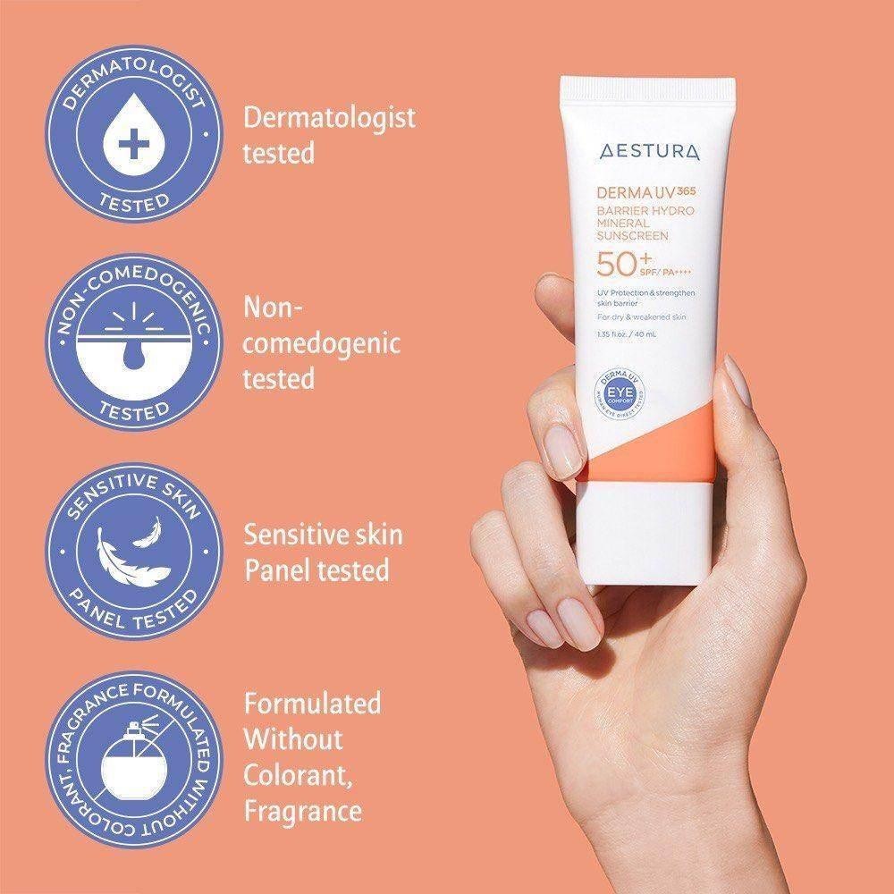 Korean Skincare Aestura 5 Pieces Travel Trial Kit Cream Sunscreen Serum Ampoule