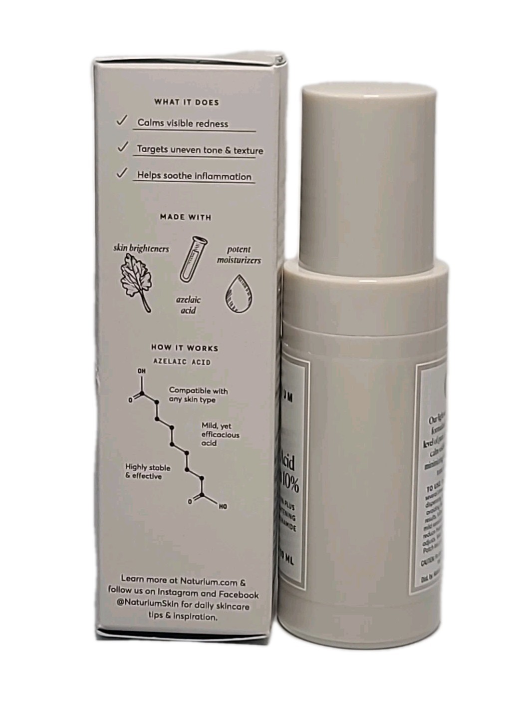( 1 ) Naturium Azelaic Acid Emulsion 10% Plus Bioactive Brightening Complex 1 Oz