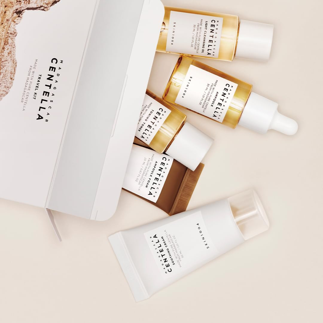 Madagascar Centella Travel Kit, Toner, Ampoule, Soothing Cream, Cleansing Oil, A