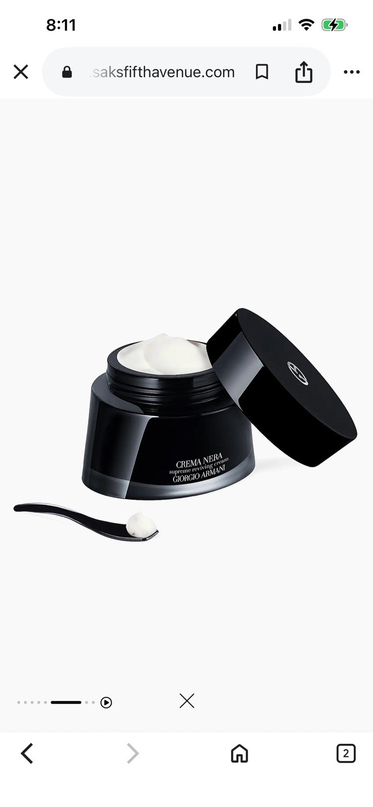 Giorgio Armani Crema Nera Supreme Reviving light Cream 1.69 oz/50 ml NIB