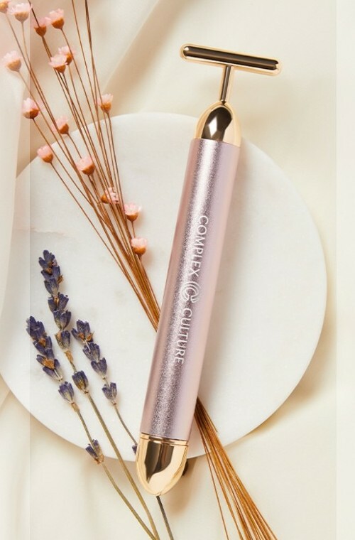 NIB COMPLEX CULTURE Sonic T-Bar Luxury Facial Massager Reduce Puffiness Tones