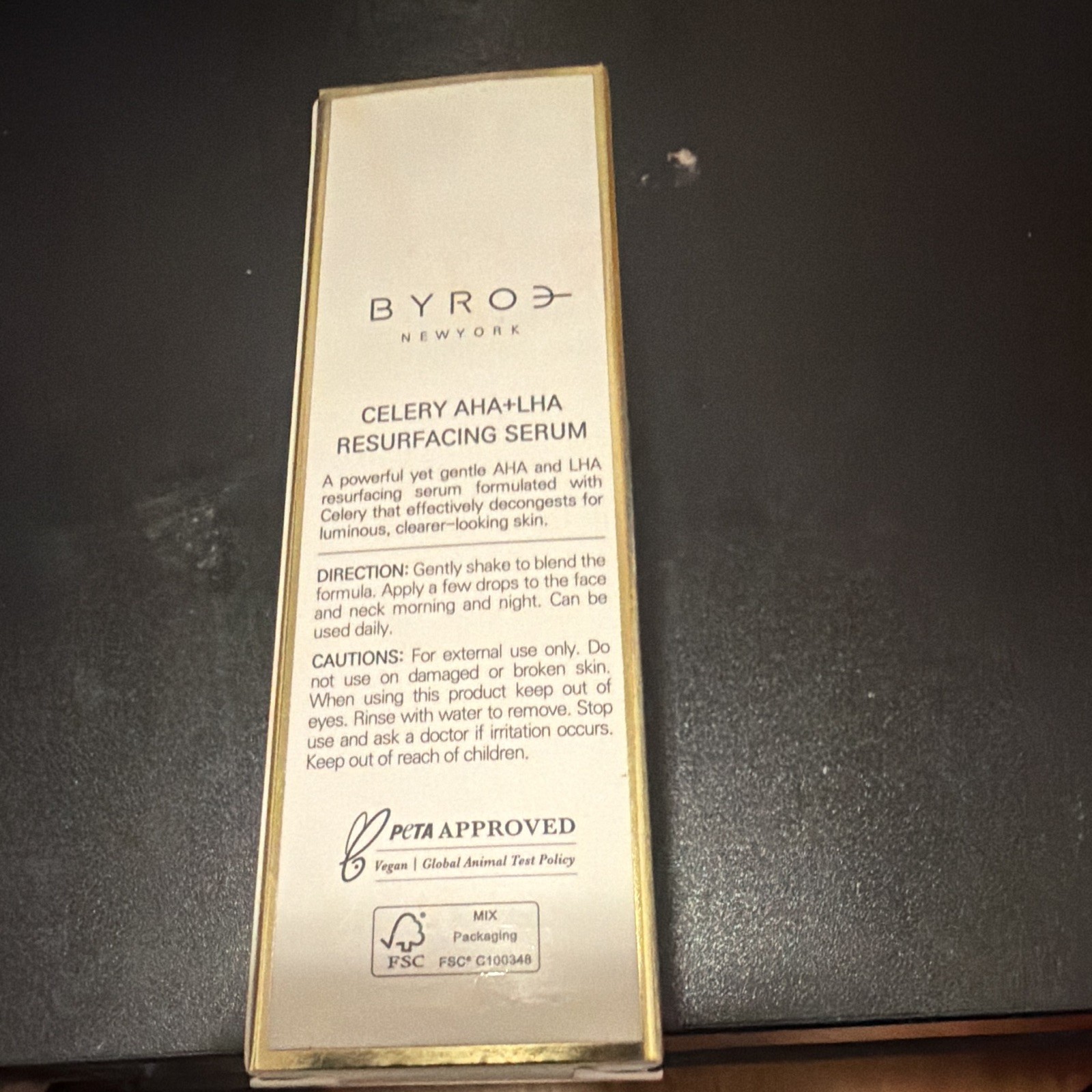 BYROE New York Celery AHA+LHA Resurfacing Serum Vegan Face/Neck 1.01oz