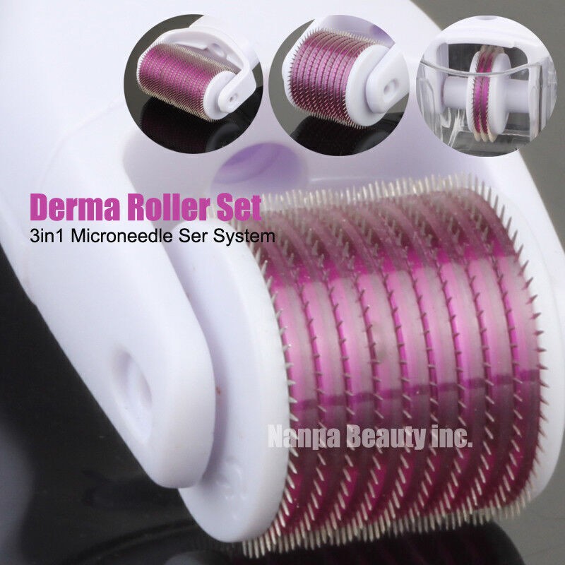 3 in 1 Derma Roller Set Micro Pin System Face Body Acne Scars Wrinkles Removal