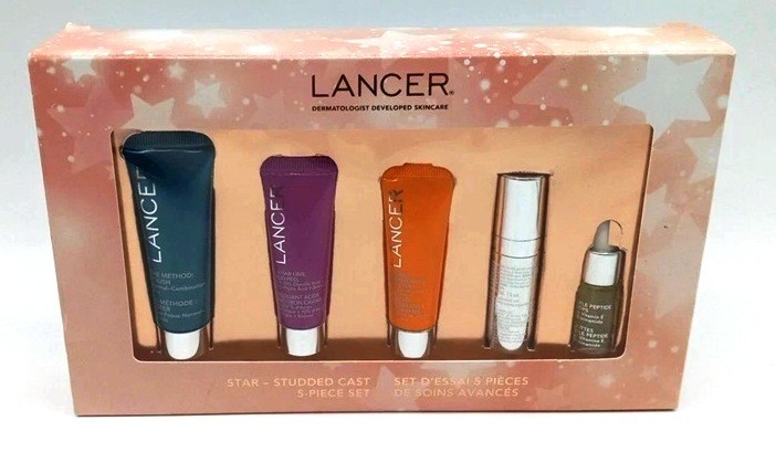 Lancer The Method Star Studded 5 PC Set Skincare Peptide Drops Booster Eye