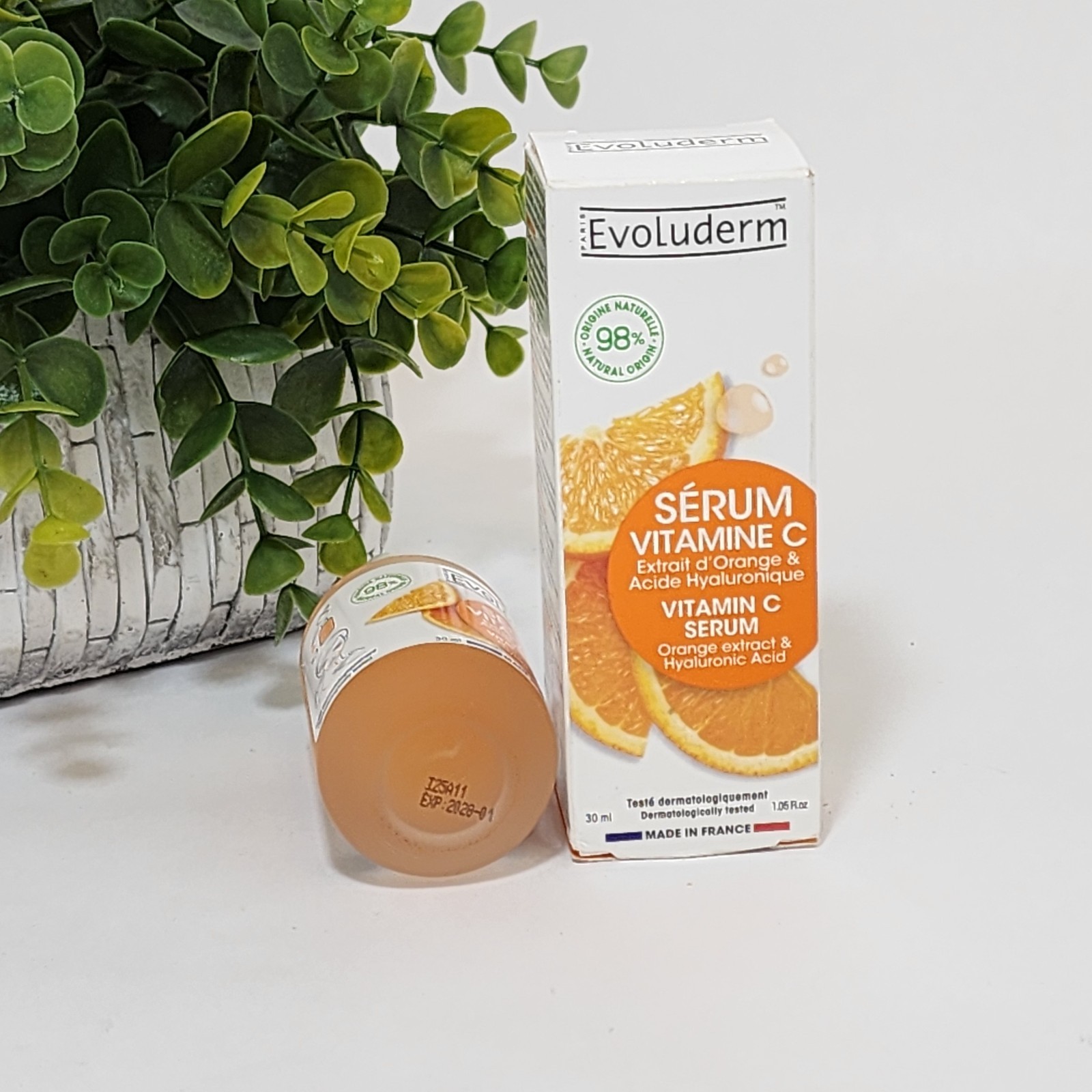 Evoluderm Vitamin C Serum with Orange Extract & Hyaluronic Acid 1.05 fl oz Vegan