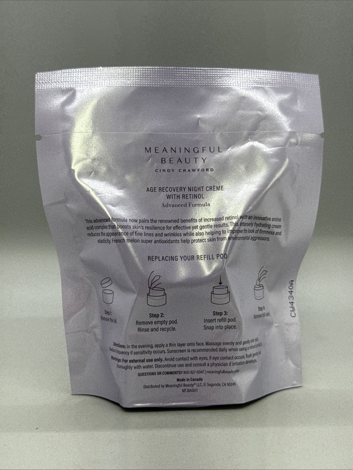 {B13} Meaningful Beauty Age Recovery Night Creme With Retinol Refill Pod 1 oz