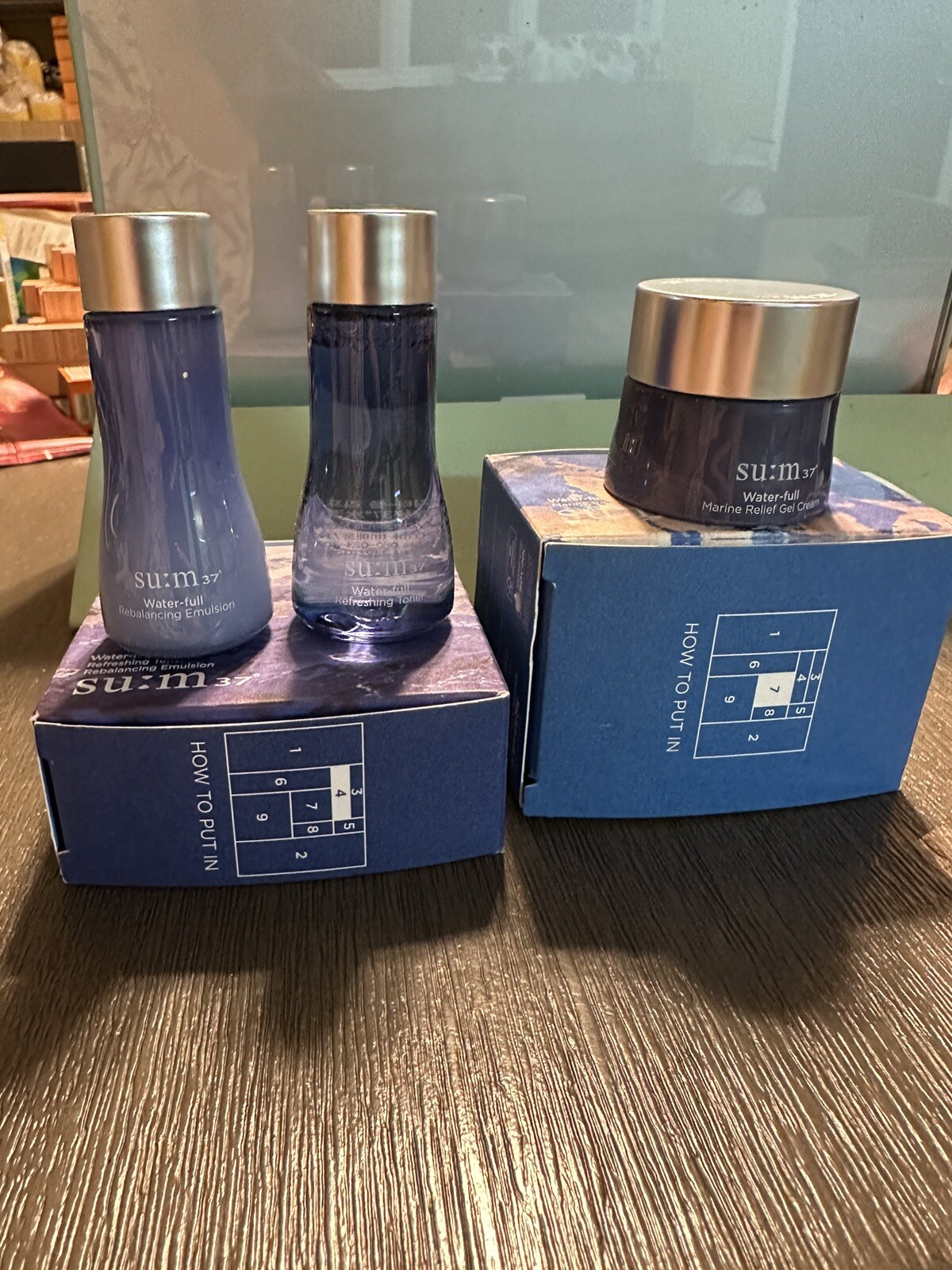 Su:m37º Water Full Special Gift Set 3 Items Toner Emulsion Cream Sum37