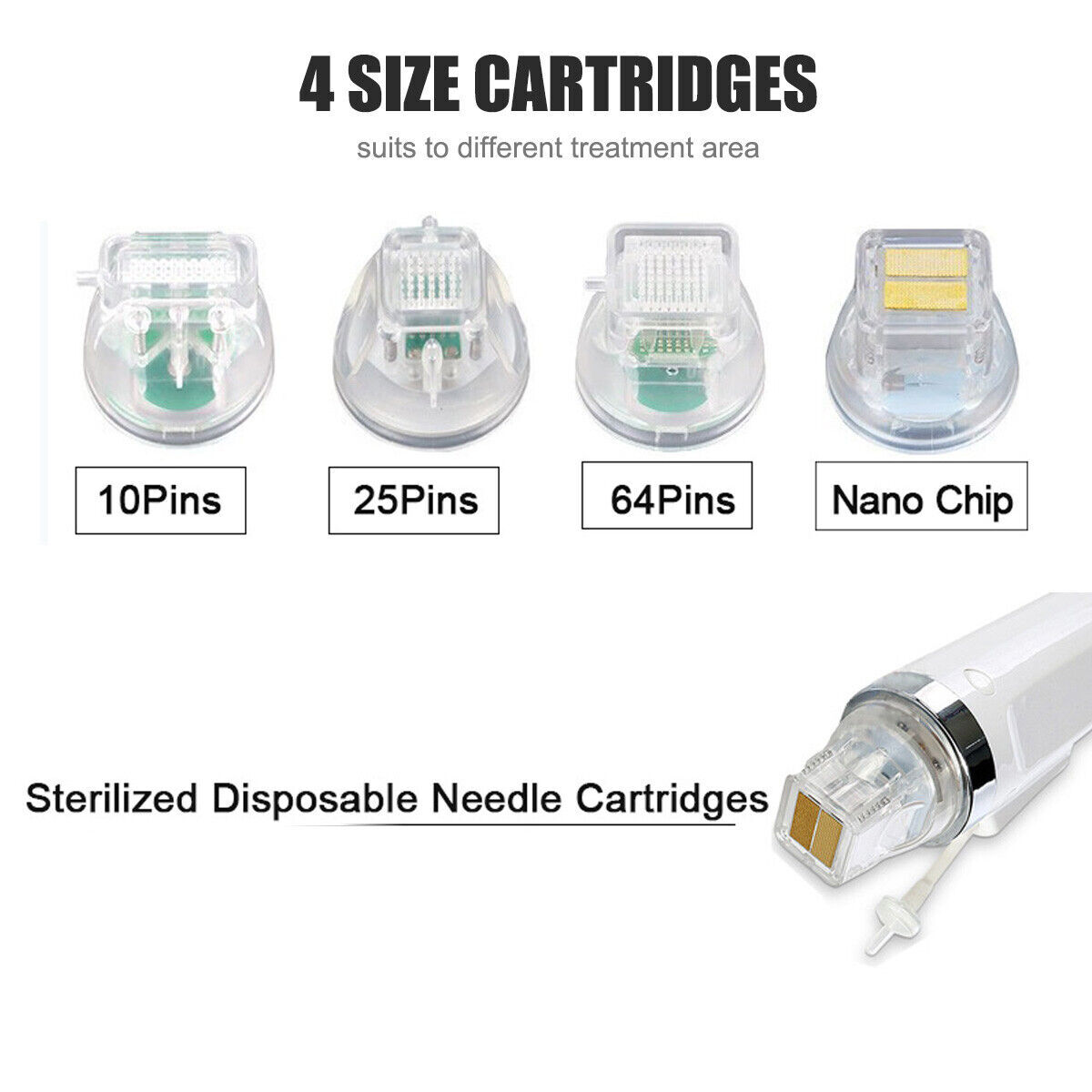 Micro Replace Pins Cartridge Tip Nano 10/25/64 Pins Gold Plated for Care Machine