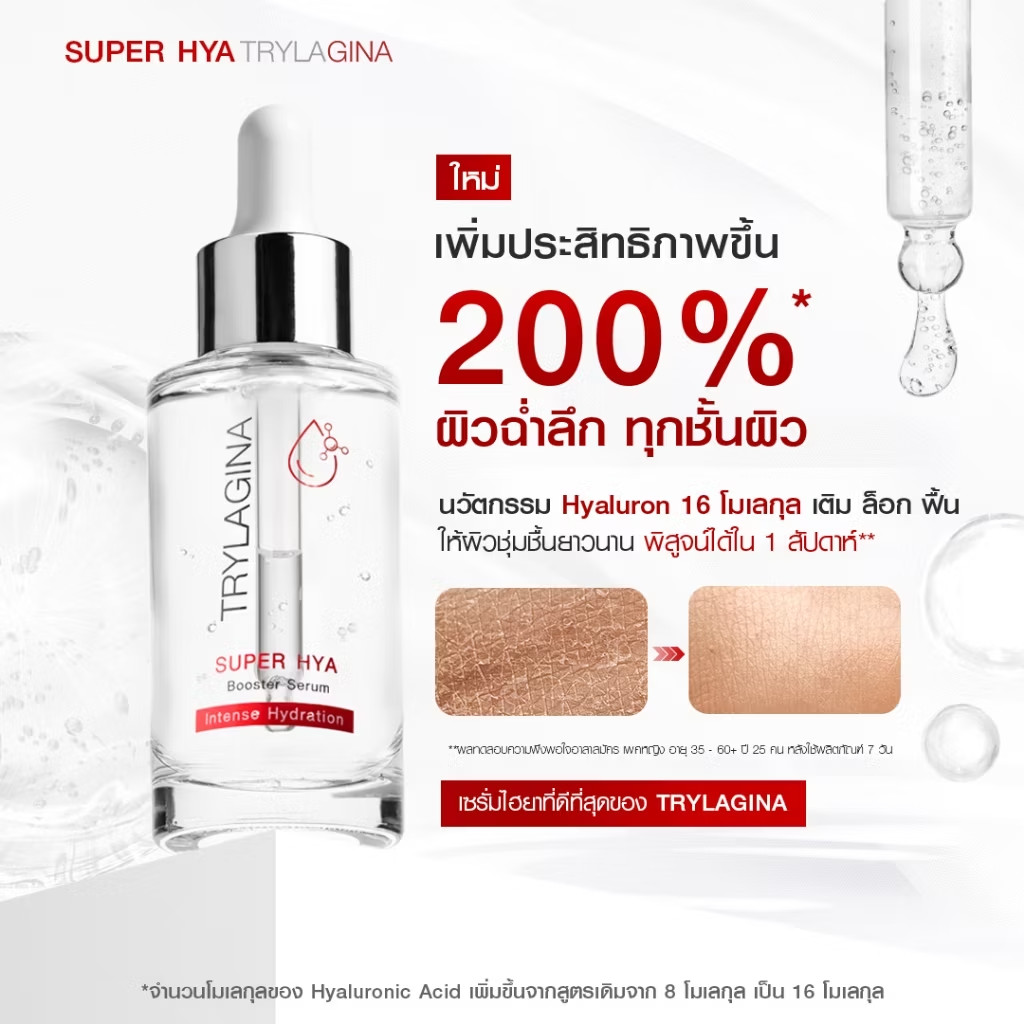 Trylagina Super Hya Booster Serum (2×30ml+2×9ml) 16X Hyaluronic Deep Hydration