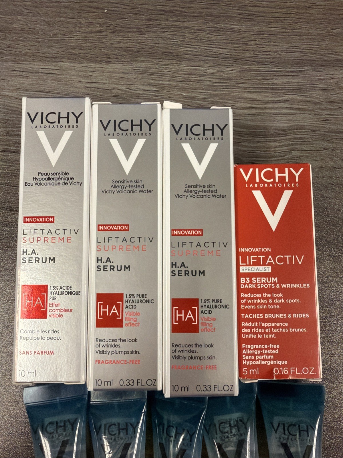 Variety Lot of 9 Vichy Serum (B3 Serum, HA Serum, Mineral 89)