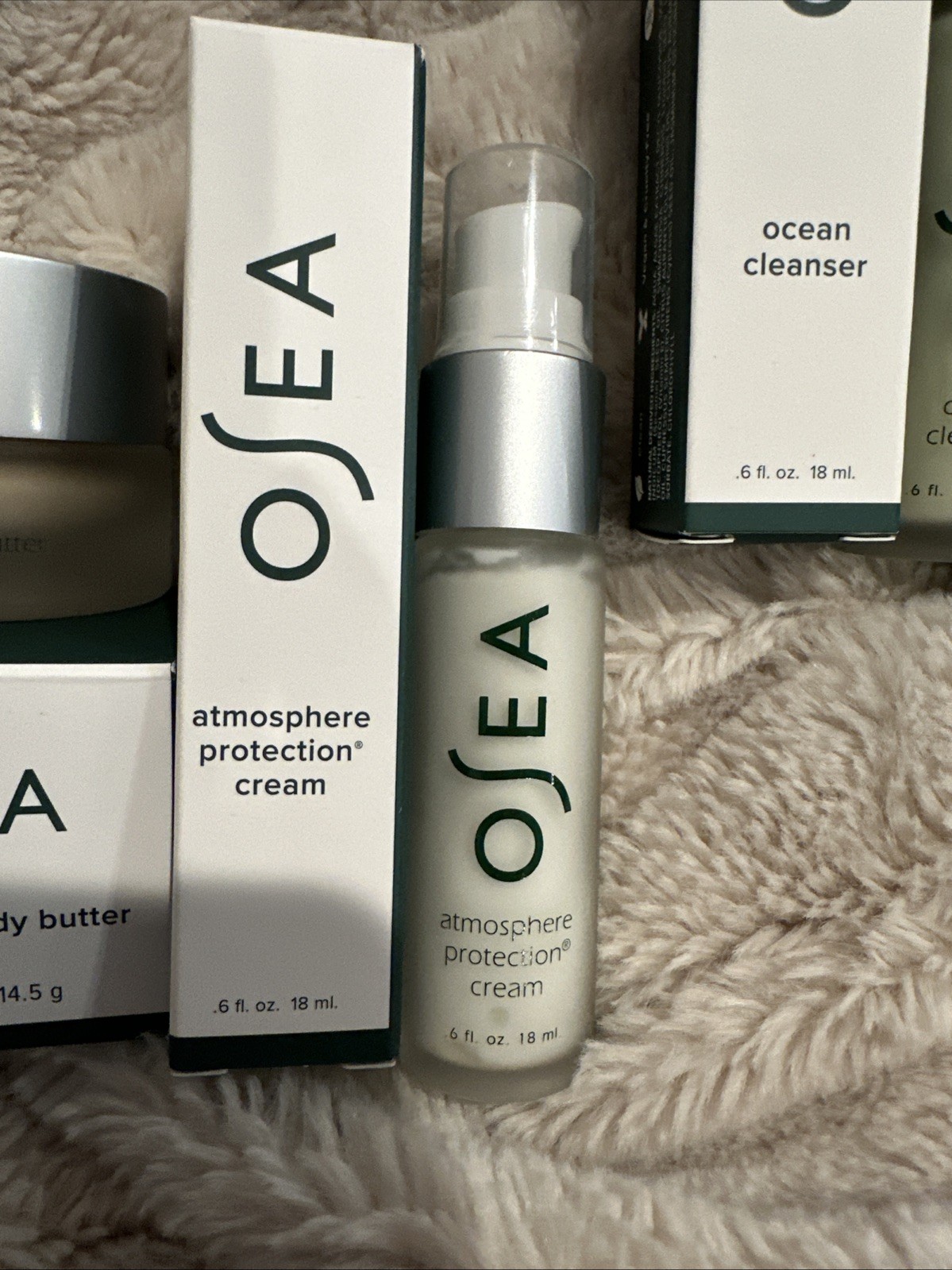 OSEA LOT Of 4 Undaria Algae Body Butter Atmosphere Cream, Cleanser, AHA Serum