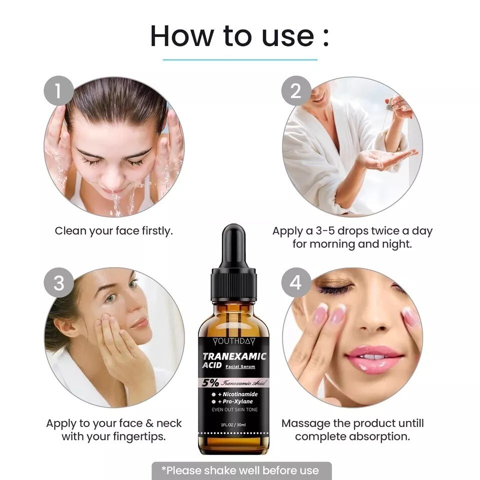 5% Tranexamic Acid Serum for Face – 1 fl oz / 30ml – Skin Brightening Serum