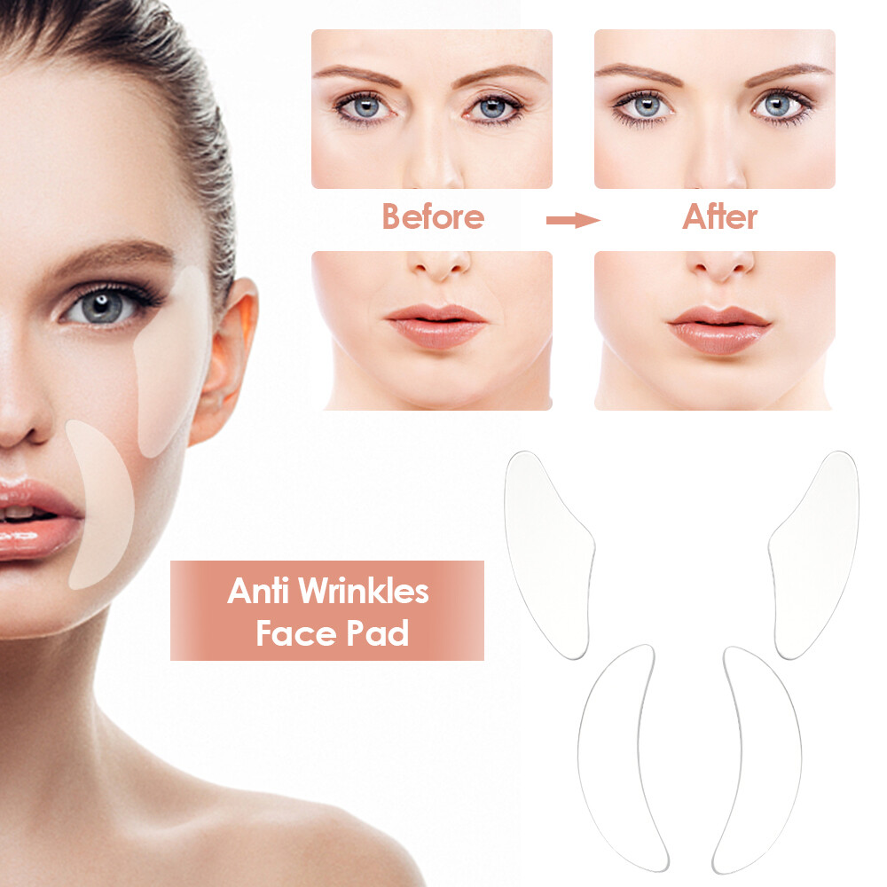 18× Face Neck Chest Anti Wrinkle Pad Reusable Silicone Skin Lift Patch Set USA