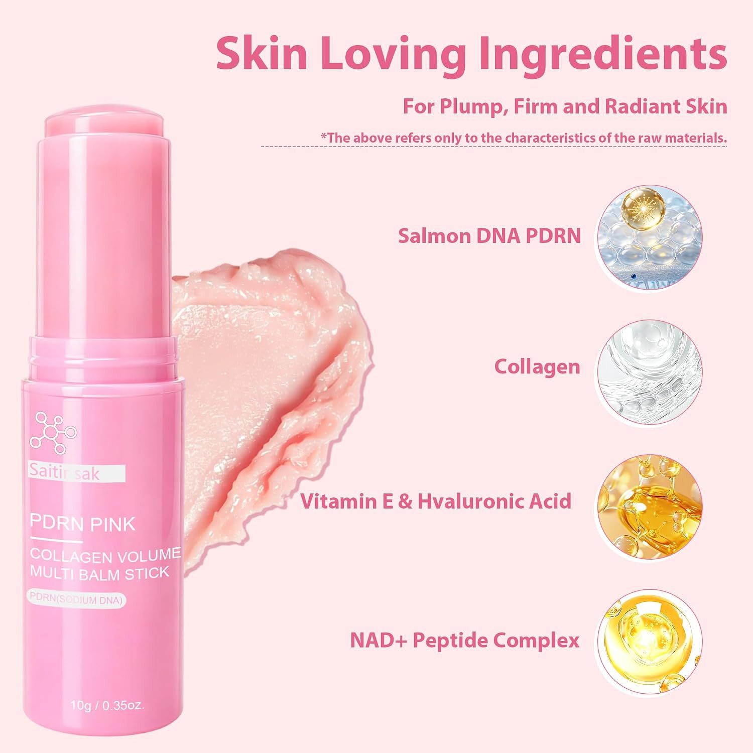 2PCS PDRN Pink Collagen Volume Multi Balm Stick – Hydrating Balm Eye Cream Make