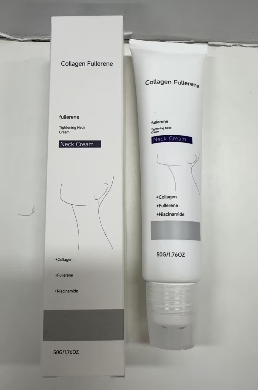 5PCS Magec Collagen Fullerene Neck Cream Firming Tightening with Roller 50g
