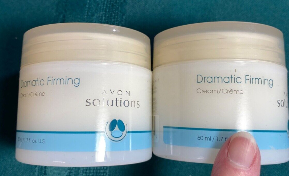 New Sealed Set of 2 AVON SOLUTIONS Dramatic Firming Face Cream 1.7 Oz Each