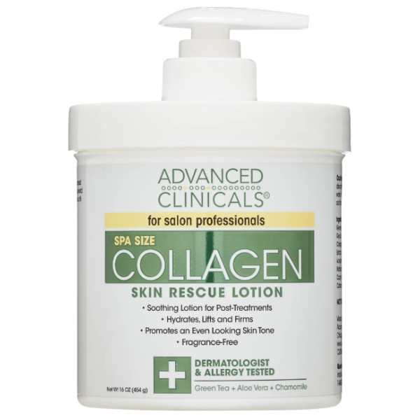 Advanced Clinicals Spa Size Collagen Skin Rescue Lotion 16 Oz (454g) – NEW