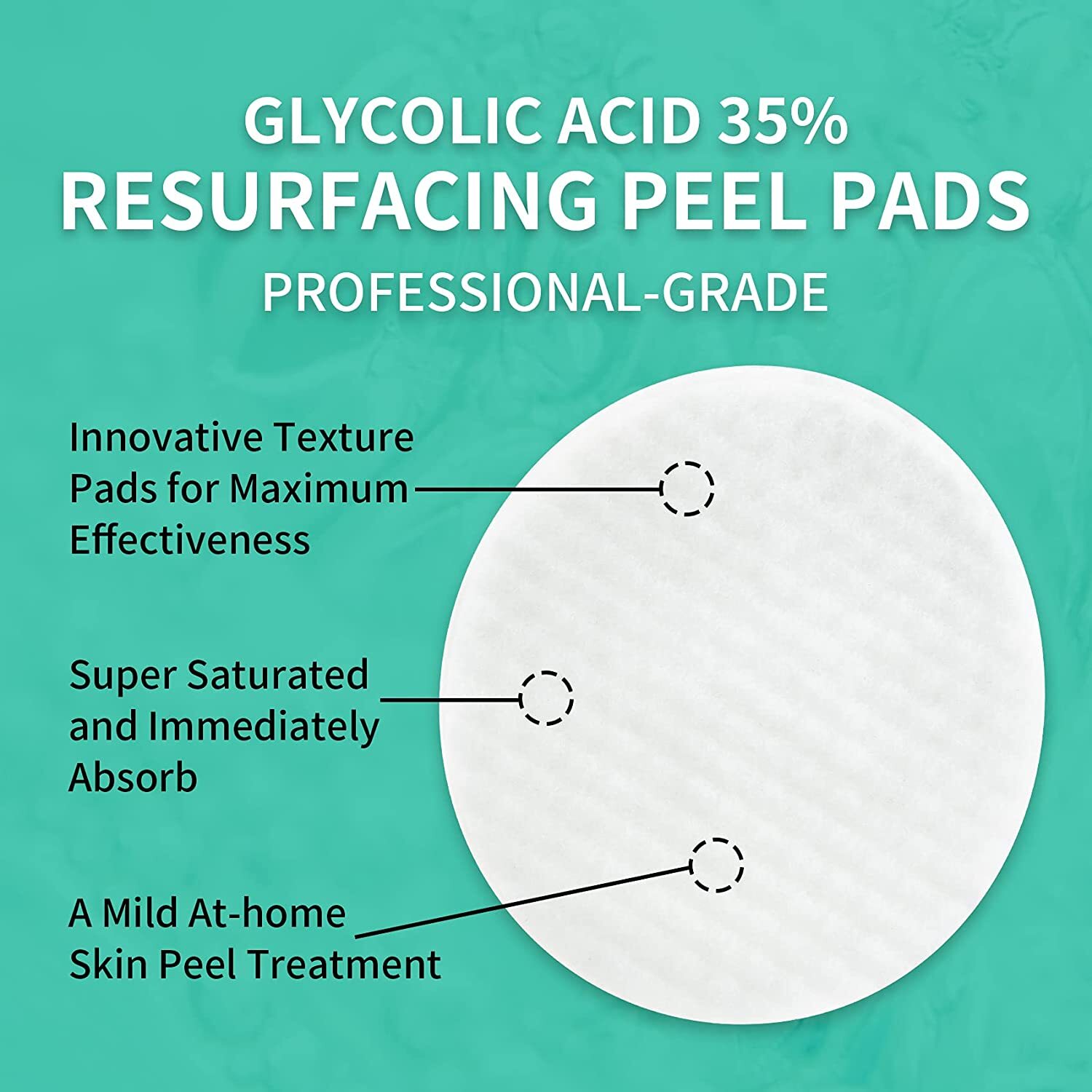 Glycolic Acid 35% Facial Exfoliating Peel Pads AHA Green Tea – 50 pads USA Stock