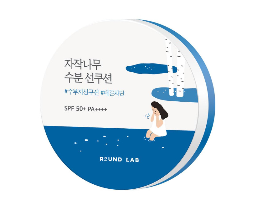 ROUND LAB BIRCH JUICE MOISTURIZING SUN CUSHION SPF50+ PA++++ – U.S. SELLER