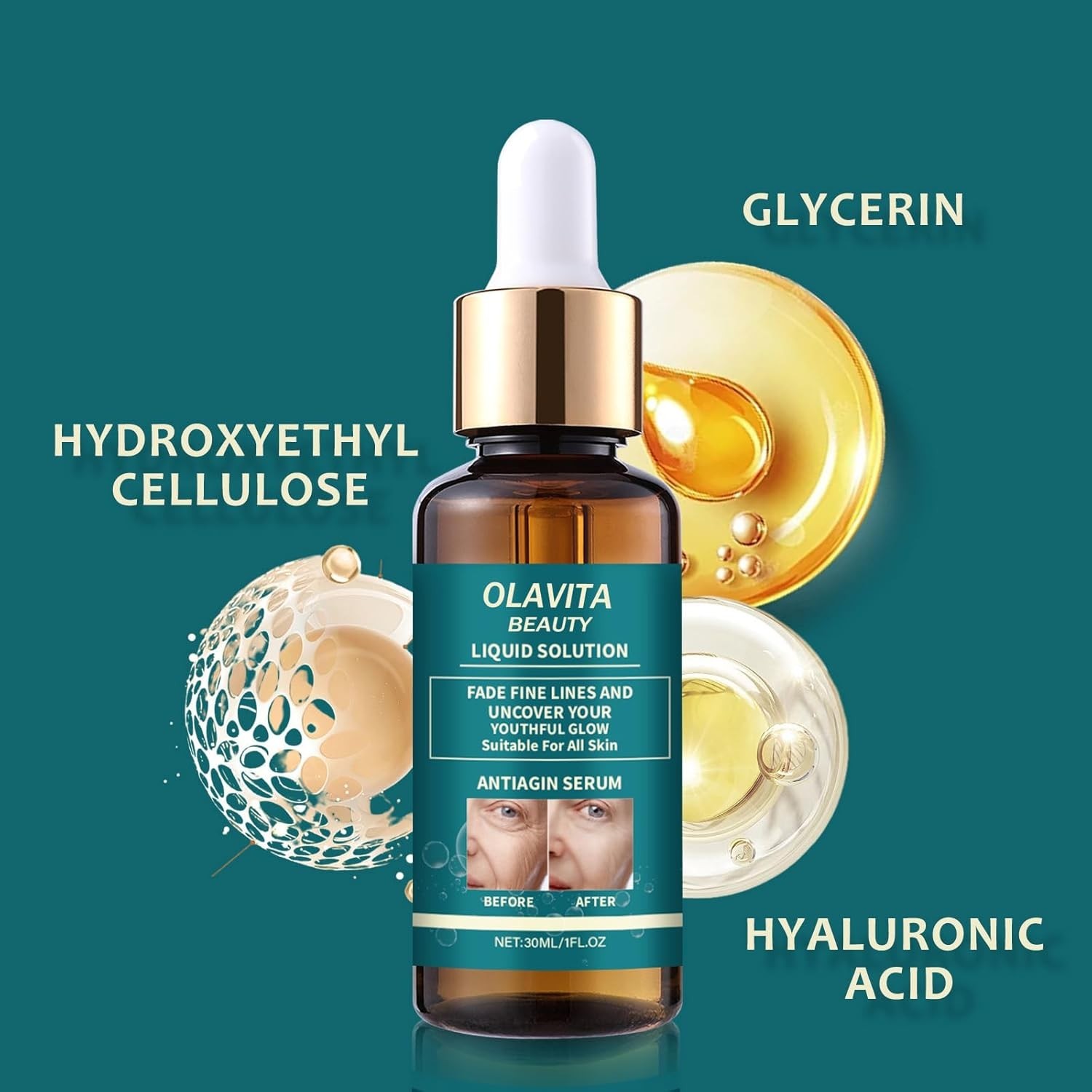 OLAVITA Liquid Solution Anti Aging Serum–Upgraded version,Olavita Facial Serum