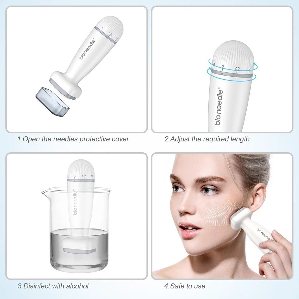 Bio Needle Derma Stamp Microneedling Tool Adjustable Needle For Body Hair Growth