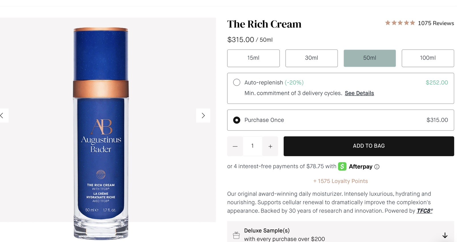 Augustinus Bader The Rich Cream with TFC8 1.7 oz – 50 ml – New Sealed Box Fresh