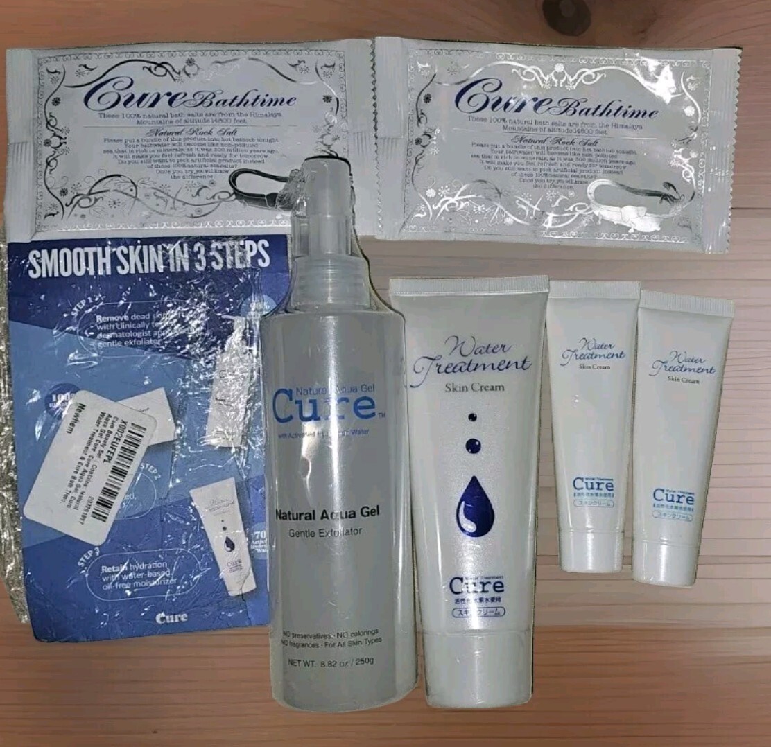 Cure Beauty Set Water Treatment Skin Cream Moisturizer Japan Bath Time Aqua Gel