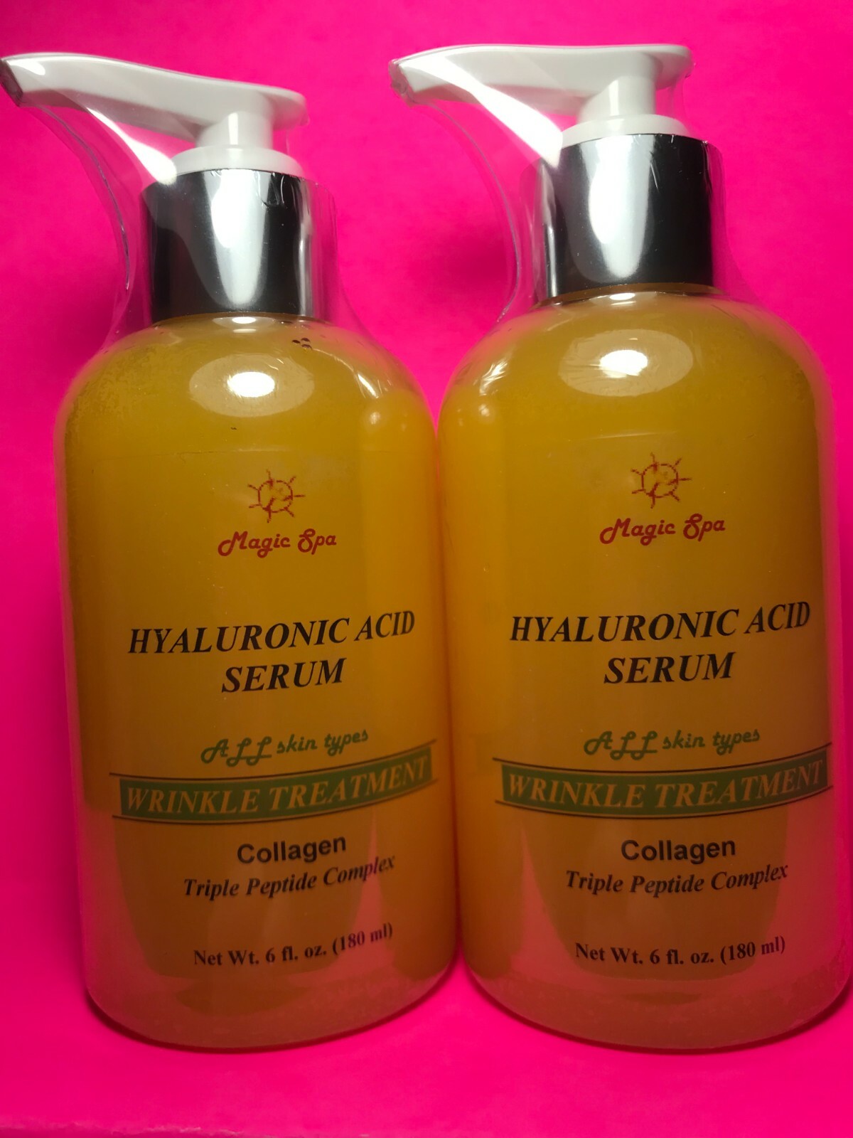 2*6oz Hyaluronic Acid Serum LMW Collagen Anti-Aging Wrinkle Filler Peptide Cream