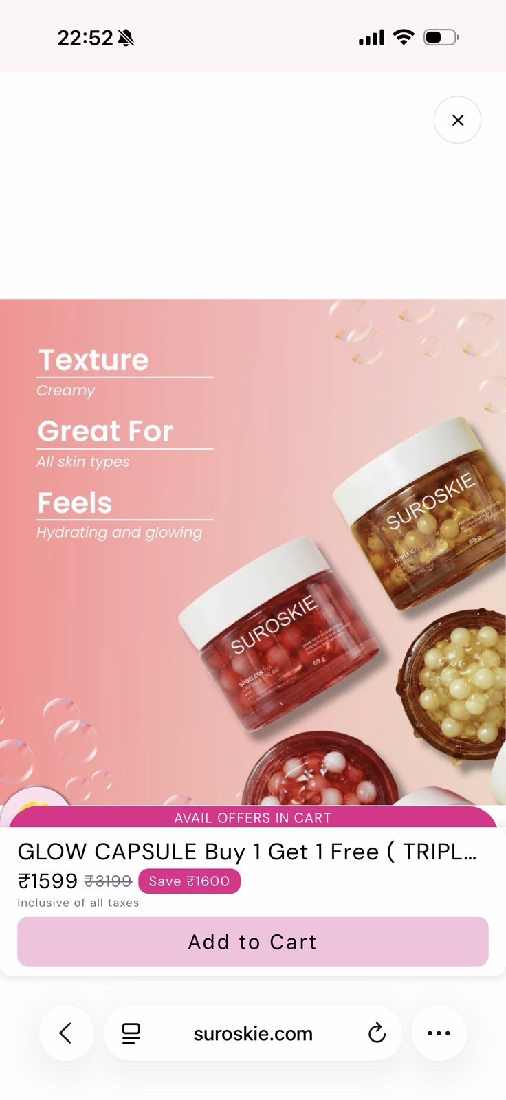 Suroskie Spotless Capsule Cream 60g &Suroskie Triple C Glow Capsule Cream 60g